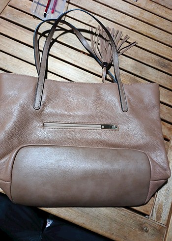 Bej Süet Püsküllü Kadın Çanta - Görsel 5