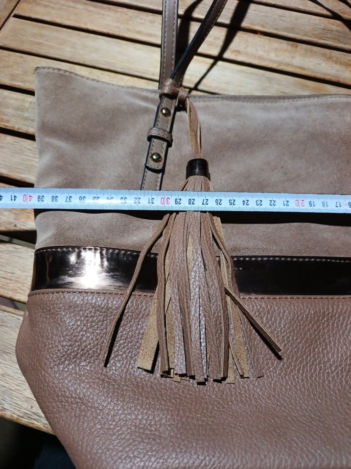 Bej Süet Püsküllü Kadın Çanta - Görsel 3