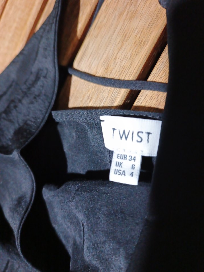 Siyah Askılı Mini Saten Bluz - Görsel 2