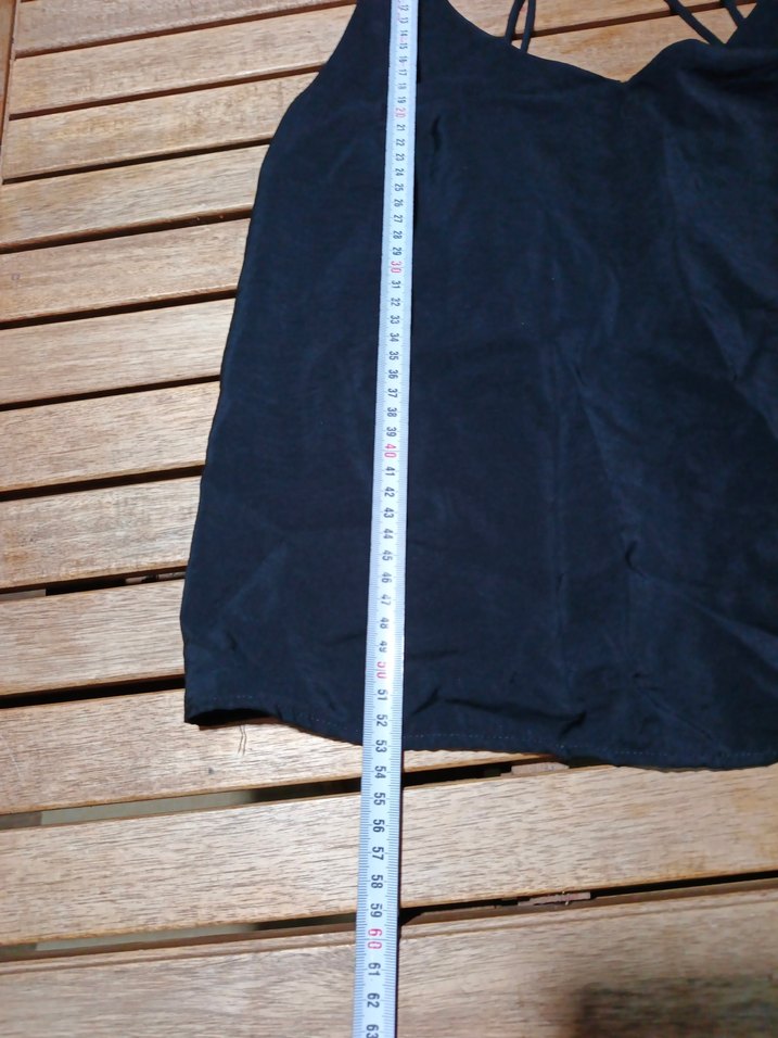 Siyah Askılı Mini Saten Bluz - Görsel 5