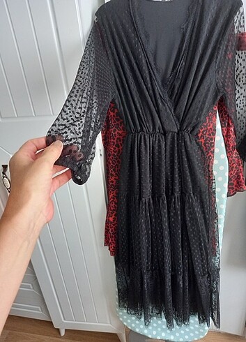 xl Beden Gupur dantel elbise