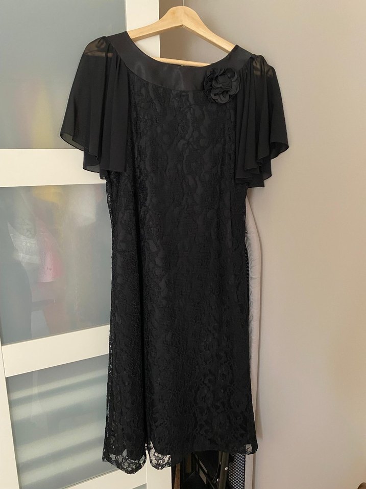 Siyah Dantel Detaylı Midi Goth Elbise - Görsel 2