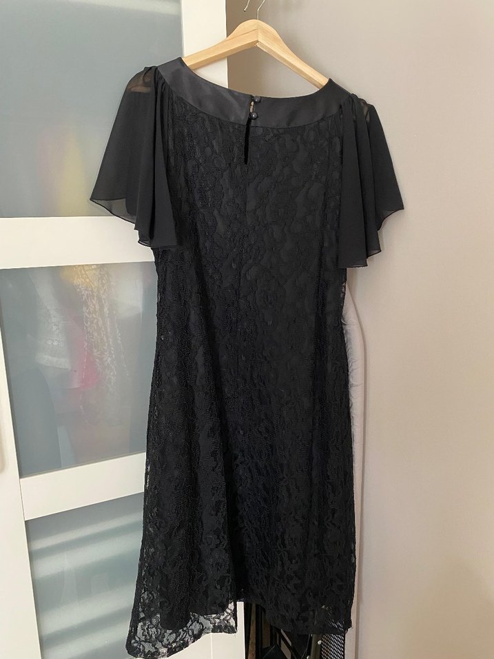 Siyah Dantel Detaylı Midi Goth Elbise - Görsel 3