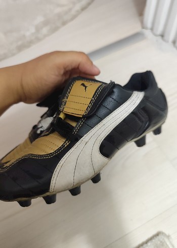 34 Beden sarı Renk Sarı Siyah Erkek Futbol Ayakkabısı Velcro Bantlı