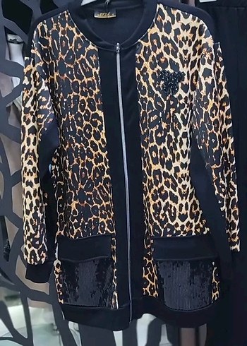 Leopar Desenli Kadın Ceket - Görsel 2
