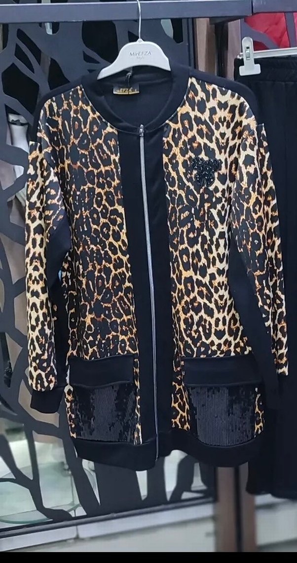 Leopar Desenli Kadın Ceket - Görsel 2