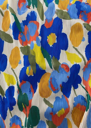 Renkli Pileli Kadın şal eşarp - Görsel 3