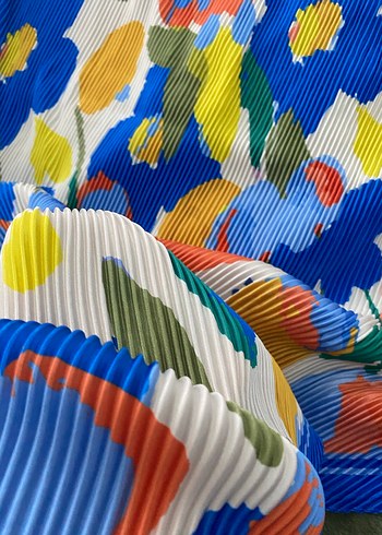 Renkli Pileli Kadın şal eşarp - Görsel 2