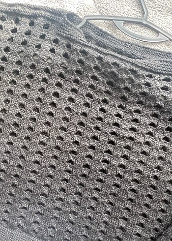 Gri Örgü Kadın Kazak, Uzun Kollu, Salaş - Görsel 2