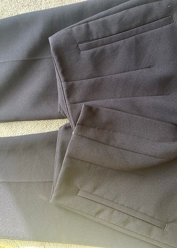 Düz Kesim Lacivert Kumaş Kadın Pantolon - Görsel 2