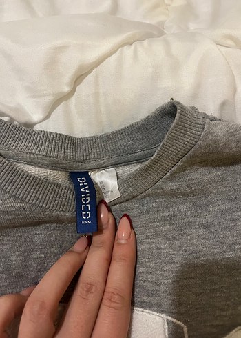 Gri Uzun Kollu NYC Baskılı Kadın Sweatshirt - Görsel 2