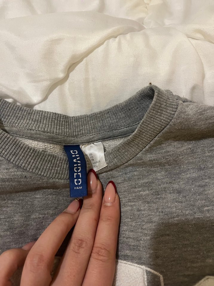 Gri Uzun Kollu NYC Baskılı Kadın Sweatshirt - Görsel 2