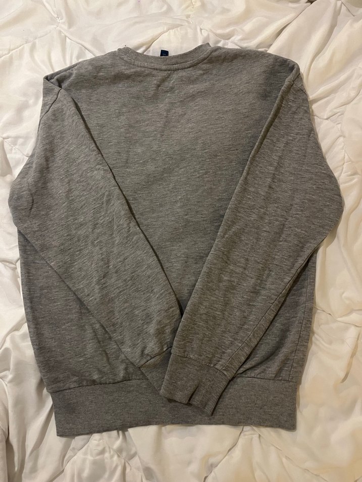 Gri Uzun Kollu NYC Baskılı Kadın Sweatshirt - Görsel 3