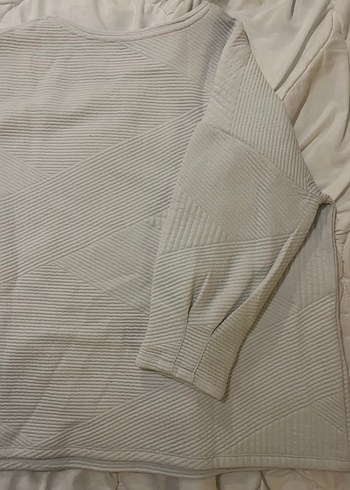 Kadın Beyaz Yarım Kollu Piliseli Kazak - Görsel 3