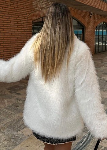 Premium Ceket Yaka Beyaz Kürk - Görsel 3
