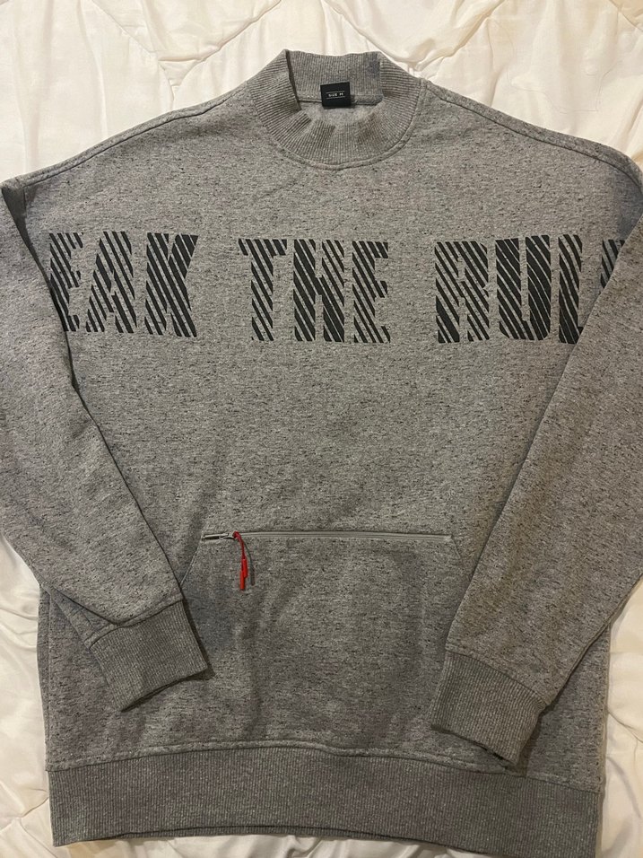 Gri Baskılı Kadın Sweatshirt - Görsel 2