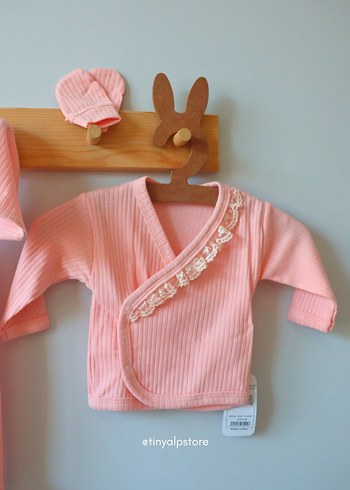 H&M Pembe Uzun Kollu Bebek Kız Kıyafet Seti 5li