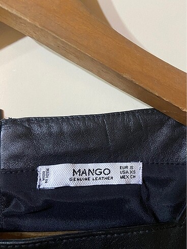 s Beden siyah Renk Mango deri elbise