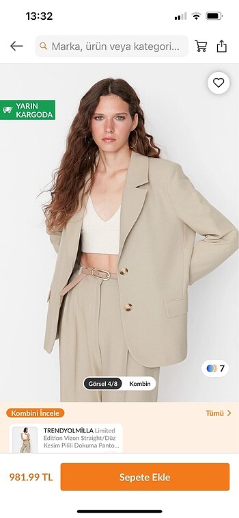 Trendyol & Milla Trendyolmilla Vizon Regular Astarlı Dokuma Blazer Ceket