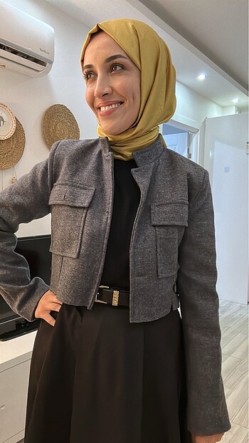 Mavi- gri arası ceket