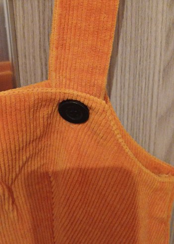 Turuncu Süet Kadın Midi Salopet - Görsel 2