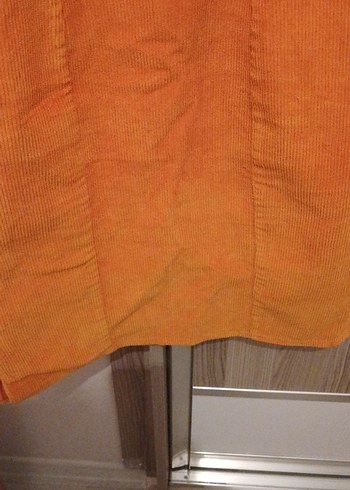 Turuncu Süet Kadın Midi Salopet - Görsel 6