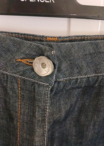 Bel Detaylı Kadın Midi Kot Etek - Görsel 9