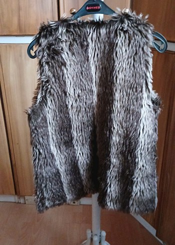 Kahverengi Kürklü Kadın Yelek - Görsel 5