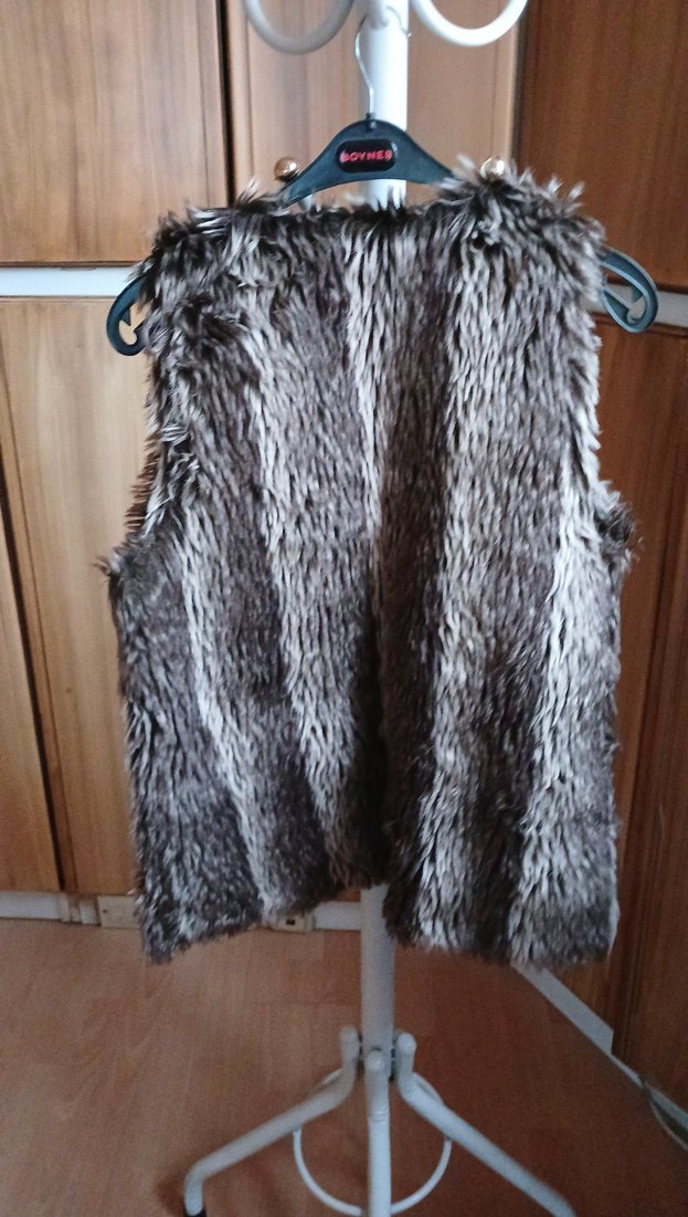 Kahverengi Kürklü Kadın Yelek - Görsel 5