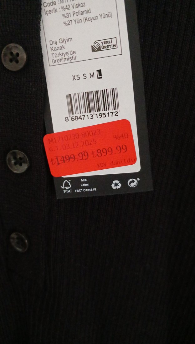 Mavi Basic sıyah kazak - Görsel 3