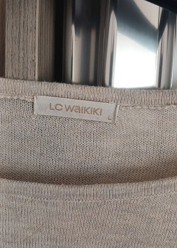 Kadın Bej Triko Uzun Kollu Salaş Kazak - Görsel 3