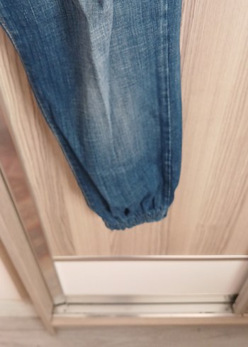 Kadın Mavi Denim Bol Kesim Kemerli Jean - Görsel 3