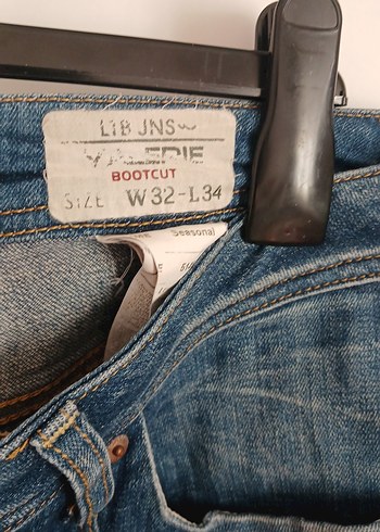 Kadın Mavi Denim Bol Kesim Kemerli Jean - Görsel 5