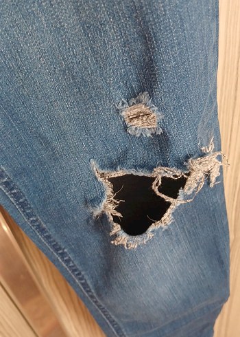 Kadın Mavi Bol Kesim Denim Pantolon - Görsel 6