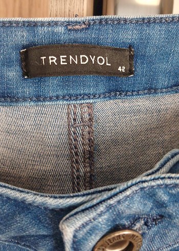 Kadın Mavi Bol Kesim Denim Pantolon - Görsel 5