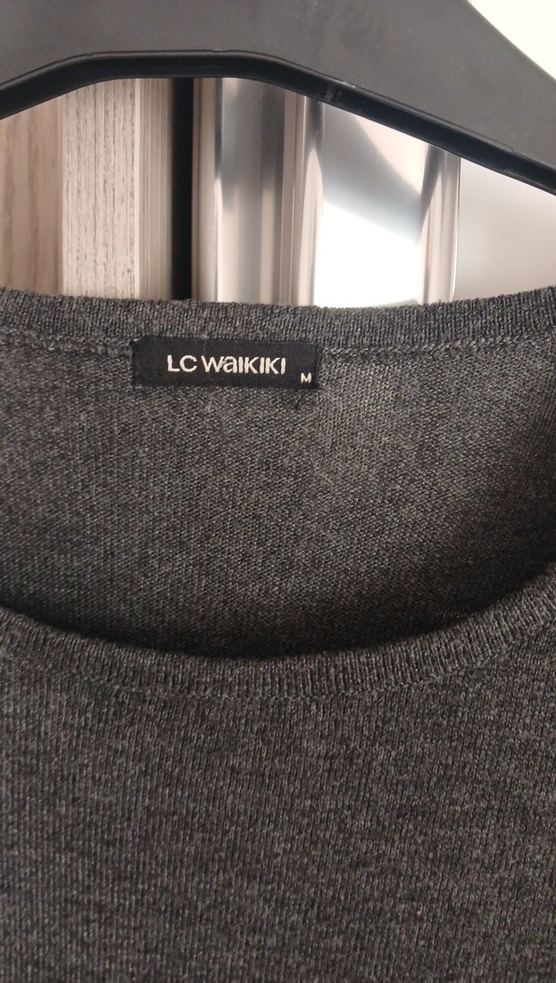 Gri Triko Kadın Salaş Kazak - Görsel 3