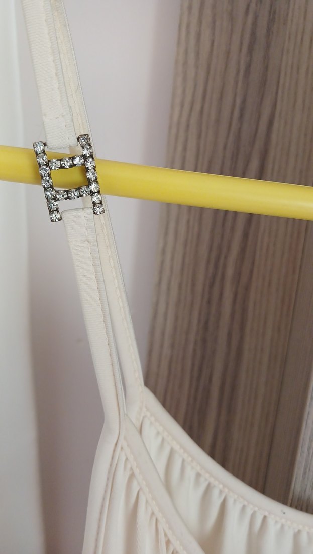 Bej Drapeli Askılı Mini Bluz - Görsel 2