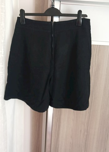 Siyah Süet Yüksek Bel Mini Şort etek - Görsel 3