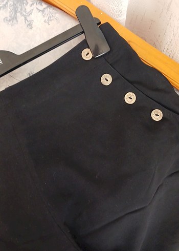 Siyah Süet Yüksek Bel Mini Şort etek - Görsel 5