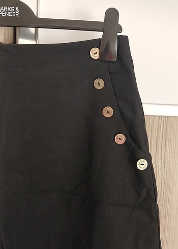 Siyah Süet Yüksek Bel Mini Şort etek - Görsel 2