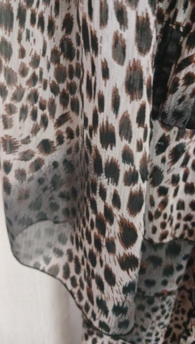 Gri Leopar Desenli Salaş elbıse - Görsel 5