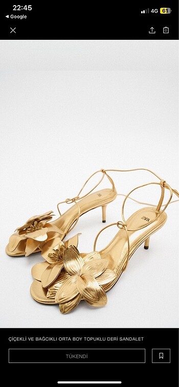 Zara gold topuklu ayakkabı