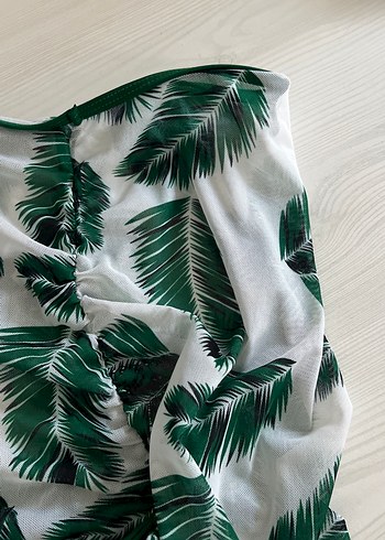 Yeşil Yaprak Desenli Bohem Pareo - Görsel 10