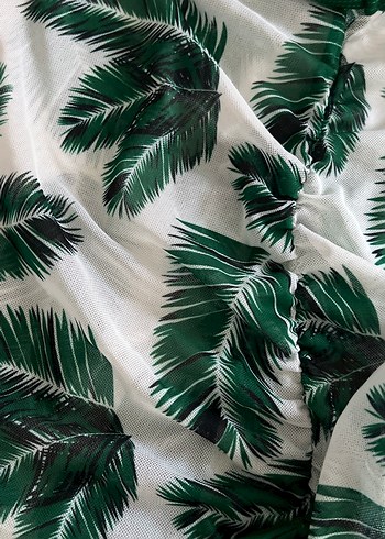 Yeşil Yaprak Desenli Bohem Pareo - Görsel 8