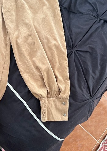 Bej Süet Uzun Tulum, Drapeli, - Görsel 2