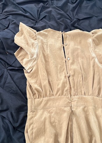 Bej Süet Uzun Tulum, Drapeli, - Görsel 12