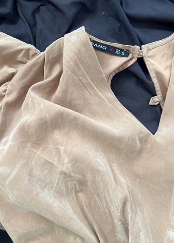 Bej Süet Uzun Tulum, Drapeli, - Görsel 5