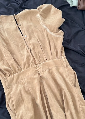 Bej Süet Uzun Tulum, Drapeli, - Görsel 11