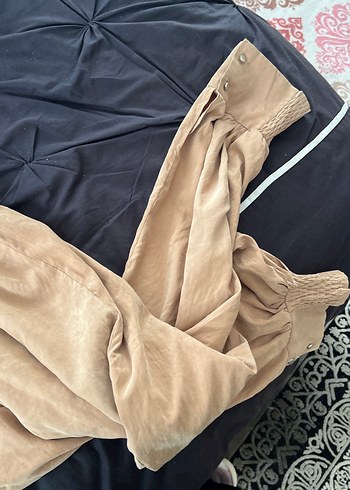 Bej Süet Uzun Tulum, Drapeli, - Görsel 10