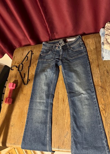 Bershka Mavi Yikamali İspanyol Paca Jean